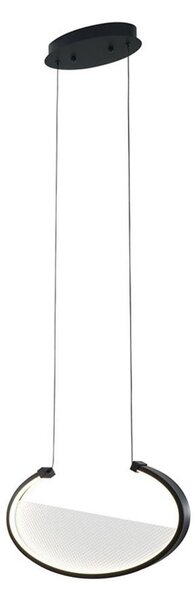 Viokef Lampă suspendată LED Adele, lungime 37 cm, negru, metal, Negru, Camera de zi / sufragerie, Aluminiu, Modern