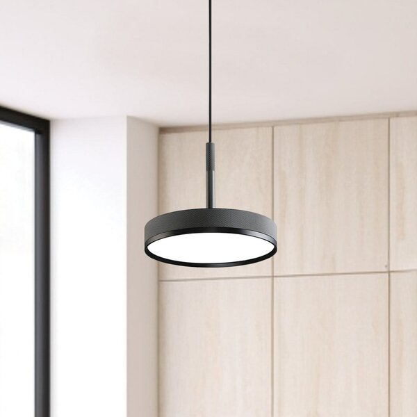Viokef Lampă suspendată LED Don, gri, Ø 20 cm, metal, Gri, Camera de zi / sufragerie, Aluminiu, Modern