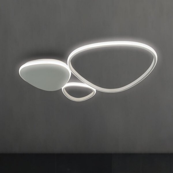 Viokef Plachetă LED Helix, argintiu, lungime 62 cm, metal, Metalic, Camera de zi / sufragerie, Aluminiu, Modern