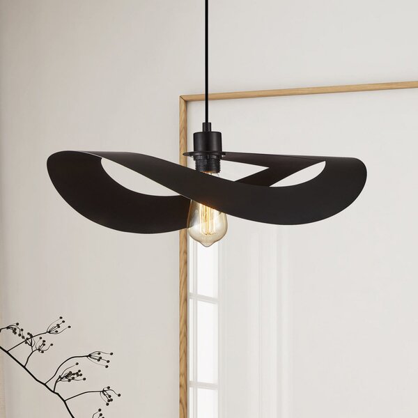 Viokef Lampă suspendată Mas, negru, Ø 50 cm, metal, reglabil, Negru, Camera de zi / sufragerie, Metal, Modern