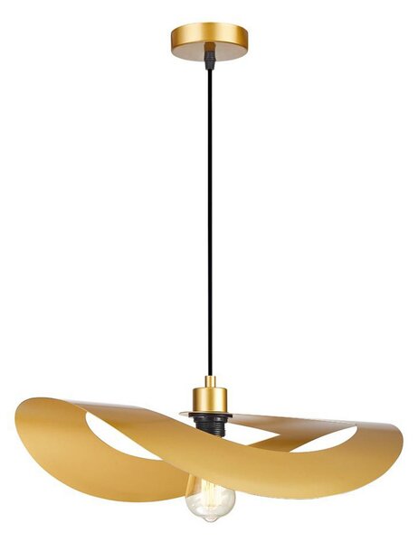 Viokef Lampă suspendată Mas, auriu, Ø 50 cm, metal, reglabil, Auriu / Alamă, Camera de zi / sufragerie, Metal, Modern