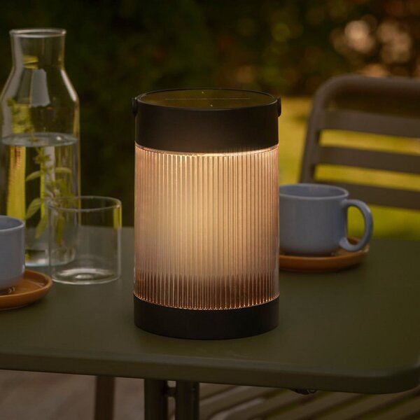 Nordlux Lampa solară de masă Coupar, negru, plastic, IP44, reglabil, Negru, Plastic