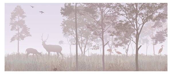 Tablou - Pădure,monocrom (120x50 cm)