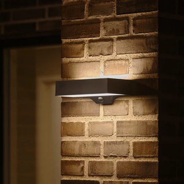 Nordlux LED-Solar-Außenwandleuchte Monay Square negru IP44, Negru, Plastic, Scandinavă, Perete unghiular
