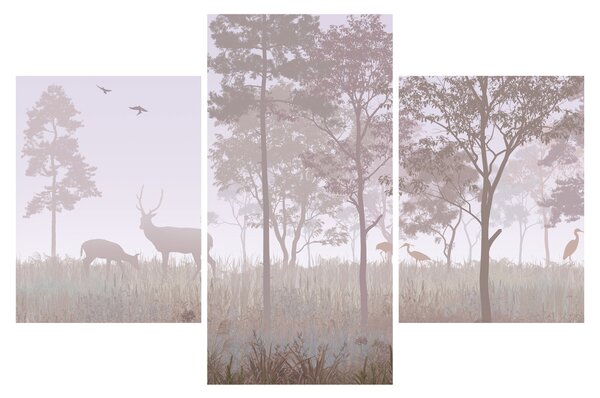 Tablou - Pădure,monocrom (90x60 cm)