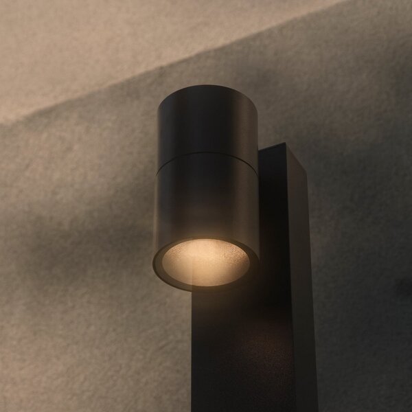 Nordlux Bornă luminoasă Tin 80, negru, aluminiu, IP44, GU10, reglabil, Negru, Modern
