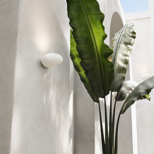 Karman LED lampă de exterior Flò alb 16 x 12 cm rășină sintetică IP55, Alb, Camera de zi / sufragerie, Plastic, Design