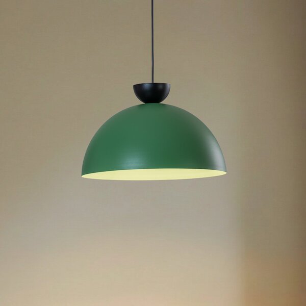 EMIBIG LIGHTING Lampă suspendată Lunaro, verde, Ø 40 cm, metal, reglabil, Verde, Camera de zi / sufragerie, Metal, Modern