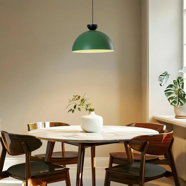 EMIBIG LIGHTING Lampă suspendată Lunaro, verde, Ø 40 cm, metal, reglabil, Verde, Camera de zi / sufragerie, Metal, Modern