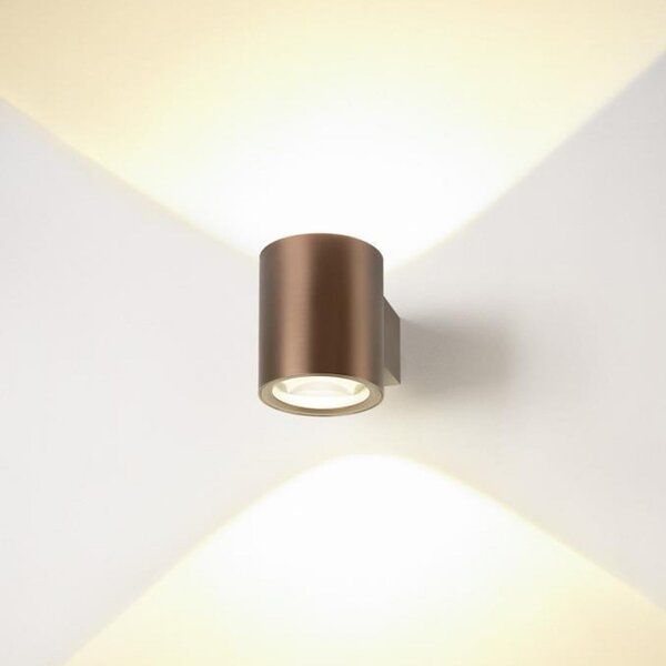 SLV Aplică LED Oculus, Ø 9 cm, dimabil la cald, metal, reglabil, Cupru, Camera de zi / sufragerie, Aluminiu, Modern