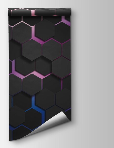 Fototapet Grup de hexagoane negre, Fototapet 3D, Fototapet populare, u79935 - Tapeko.ro