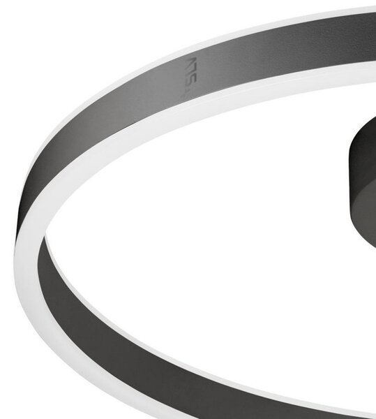 SLV plafonieră LED One, Ø 60 cm, negru, metal, CCT, reglabil, Negru, Camera de zi / sufragerie, Aluminiu, Modern