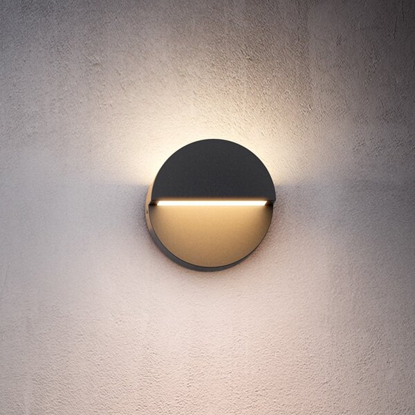 Philips LED-aparat de iluminat exterior Valor UE, antracit, aluminiu, IP44, Negru, Aluminiu, Modern, Soclu de perete jos