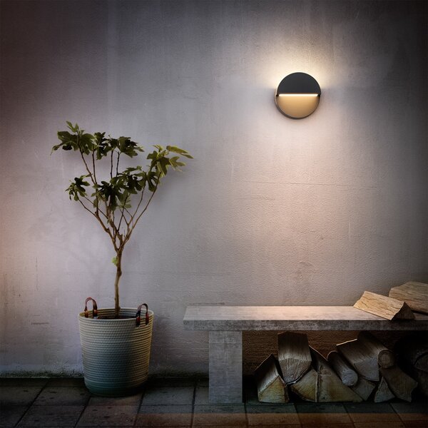 Philips LED-aparat de iluminat exterior Valor UE, antracit, aluminiu, IP44, Negru, Aluminiu, Modern, Soclu de perete jos