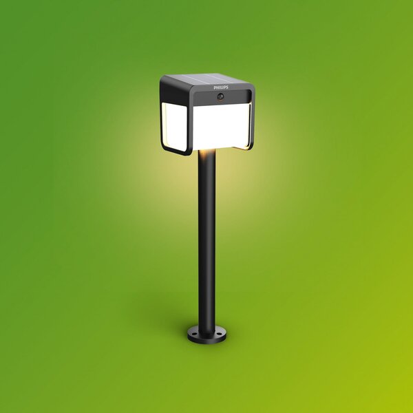Philips Lampa solară LED cu țăruș Ezra UE, plastic, IP44, Negru, Plastic, Modern