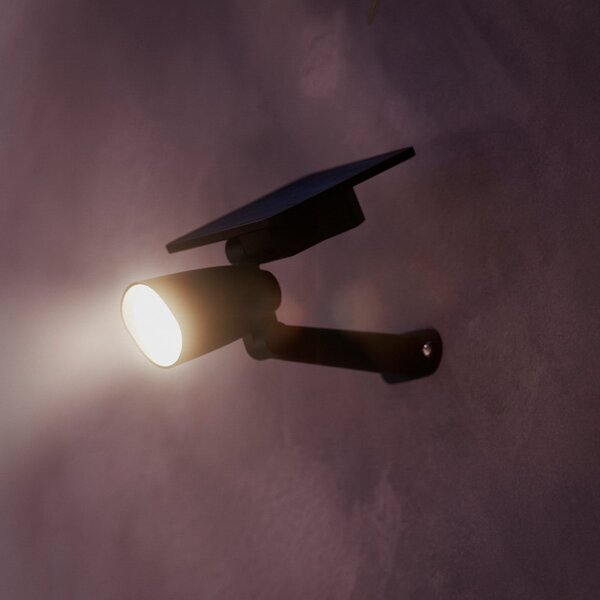 Philips LED spot exterior Ashlyn, negru, IP44, Negru, Plastic, Lumini solare