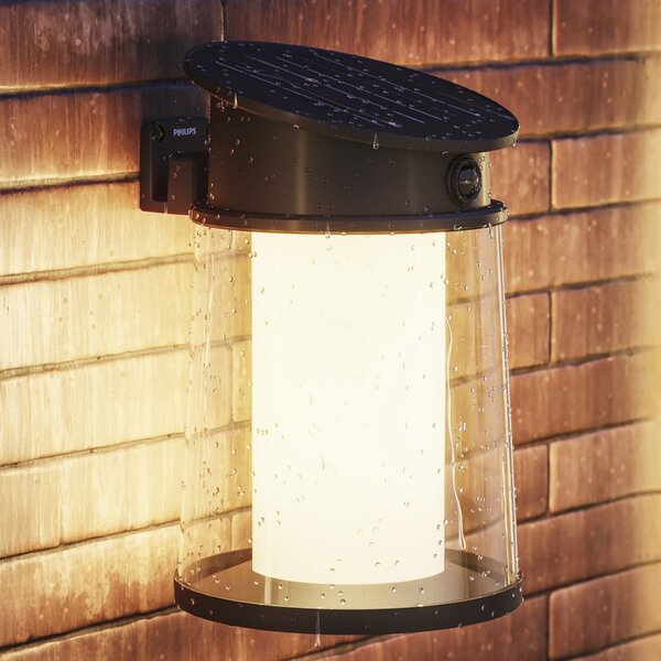 Philips LED-Solar-Außenwandleuchte Juda UE, senzor, IP44, Negru, Metal
