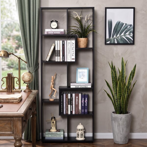 HOMCOM Bibliotecă Modernă cu 8 Rafturi din PAL E1, Design pentru Casă și Birou, 70x24x178 cm, Alb | Aosom Romania