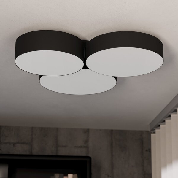 EGLO connect plafonieră LED inteligentă Barbano-Z, negru, reglabil, Negru, Camera de zi / sufragerie, Metal, Modern
