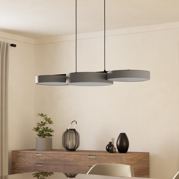 EGLO connect Smart lampă suspendată LED Barbano-Z, gri, reglabil, Gri, Camera de zi / sufragerie, Metal, Modern