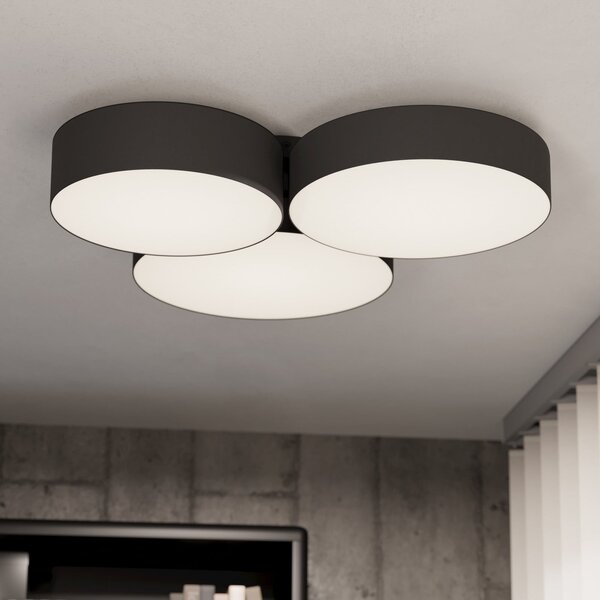 EGLO connect plafonieră LED inteligentă Barbano-Z, negru, reglabil, Negru, Camera de zi / sufragerie, Metal, Modern