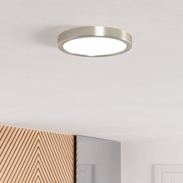 EGLO connect Lampa LED de suprafață Fueva 6-Z, gri, Ø 21cm, reglabil, Gri, Camera de zi / sufragerie, Plastic, Modern