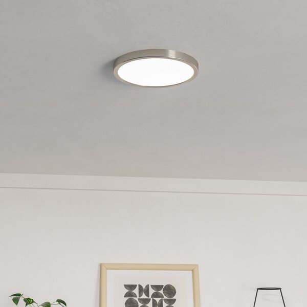 EGLO connect Lampa LED de suprafață Fueva 6-Z, gri, Ø 27cm, reglabil, Gri, Camera de zi / sufragerie, Plastic, Modern
