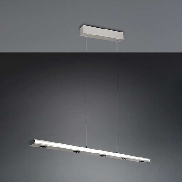 Trio Lighting Lampă suspendată LED Graham, nichel, metal, sus/jos, CCT, dimabil, reglabil, Metalic, Camera de zi / sufragerie, Metal, Modern
