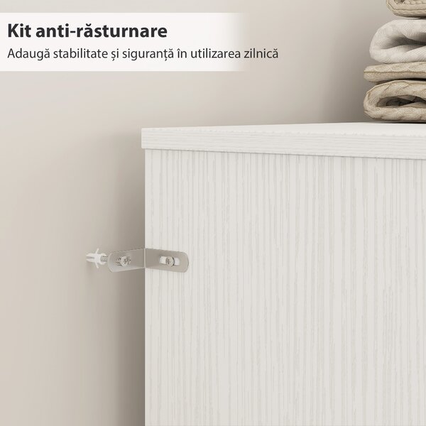 HOMCOM Tăblie de Pat Autoportantă 160 cm cu Compartimente, Tăblie pentru Pat Dublu cu 4 Spații Deschise, 160 x 20,2 x 108,2 cm, Alb | Aosom Romania