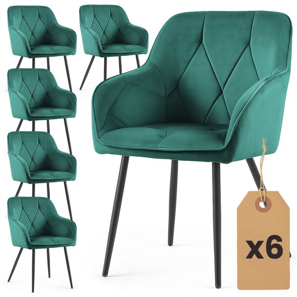Set 6 scaune de sufragerie Damanto (verde închis). Promo -21%. 1152223