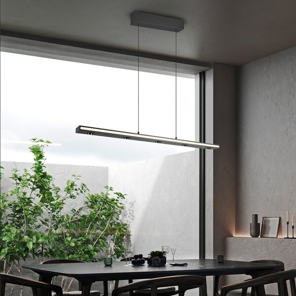 Trio Lighting Lampă suspendată LED Graham, negru, metal, sus/jos, CCT, dimabil, reglabil, Negru, Camera de zi / sufragerie, Metal, Modern