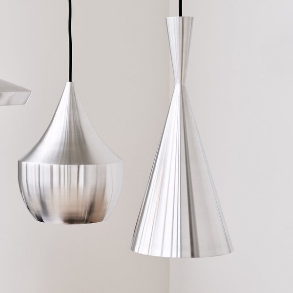 Tom Dixon Lampă suspendată LED Beat Fat Unbeaten, culoare aluminiu, reglabil, Metalic, Camera de zi / sufragerie, Aluminiu, Design