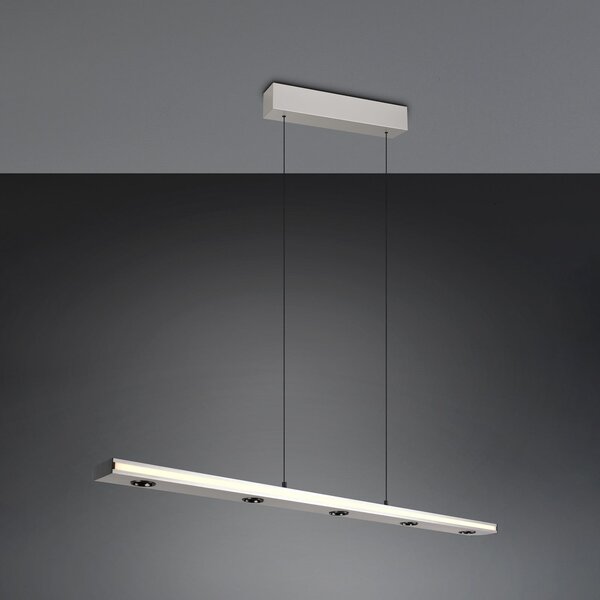 Trio Lighting Lampă suspendată LED Graham, nichel, metal, sus/jos, CCT, dimabil, reglabil, Metalic, Camera de zi / sufragerie, Metal, Modern