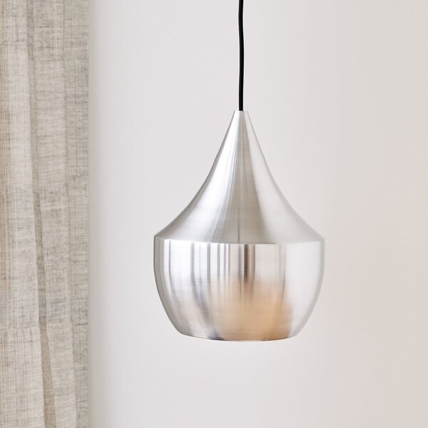 Tom Dixon Lampă suspendată LED Beat Fat Unbeaten, culoare aluminiu, reglabil, Metalic, Camera de zi / sufragerie, Aluminiu, Design
