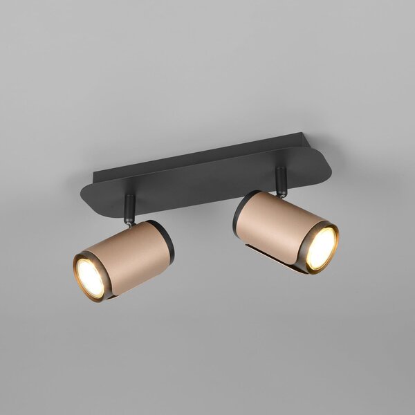 Trio Lighting Spot de tavan Gillan, cafea, 2 becuri, metal, GU10, reglabil, Maro / Rugină, Camera de zi / sufragerie, Metal, Modern