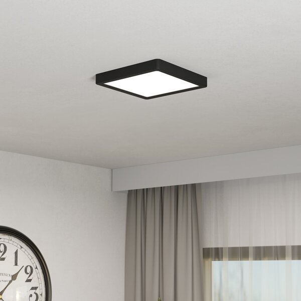 EGLO connect Lampa LED de suprafață Fueva 6-Z, negru, 22 cm, reglabil, Negru, Camera de zi / sufragerie, Plastic, Modern