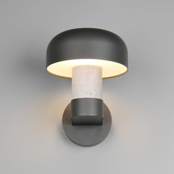 Trio Lighting Aplică de exterior Fraser, gri/aspect beton, aluminiu, IP54, E27, reglabil, Gri, Aluminiu