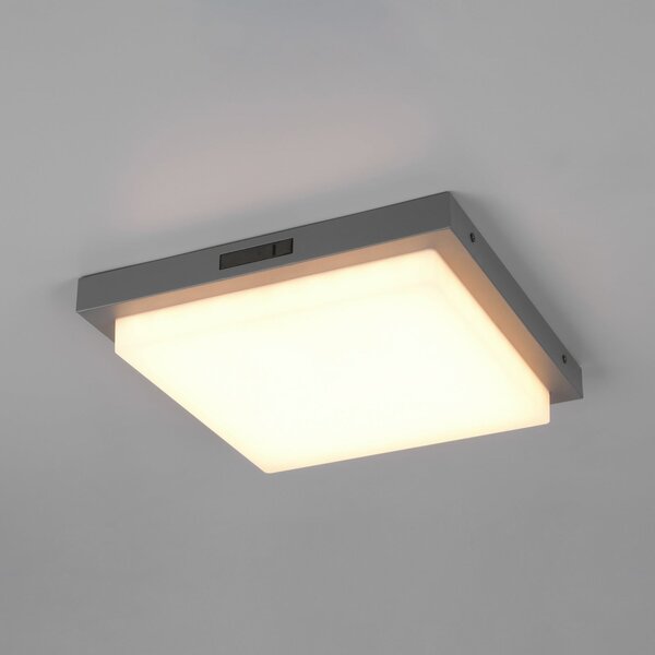 Trio Lighting Aplică LED pentru exterior Bermejo, unghiulară, senzor, CCT, antracit, Gri, Metal