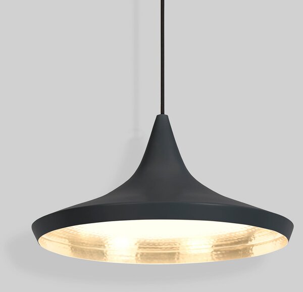 Tom Dixon Lampă suspendată LED Beat Wide de Dixon, negru, 36 cm, alamă, reglabil, Negru, Camera de zi / sufragerie, Alamă, Design