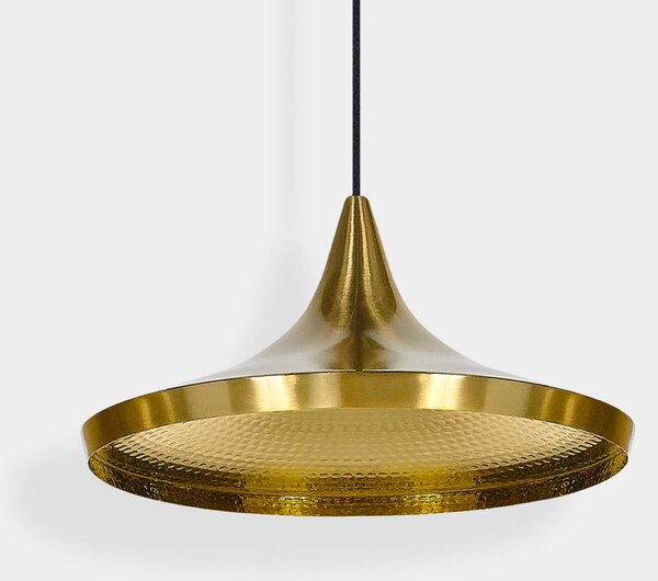Tom Dixon Lampă suspendată LED Beat Wide de Dixon, albă, Ø 36 cm, alamă, reglabil, Alb, Camera de zi / sufragerie, Alamă, Design