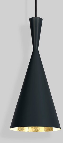 Tom Dixon Lampă suspendată LED Beat Tall de Dixon, culoare alamă, Ø 19 cm, reglabil, Auriu / Alamă, Camera de zi / sufragerie, Alamă, Design