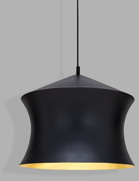 Tom Dixon Lampă suspendată LED Beat Waist de Dixon, negru, Ø 41 cm, reglabil, Negru, Camera de zi / sufragerie, Alamă, Design