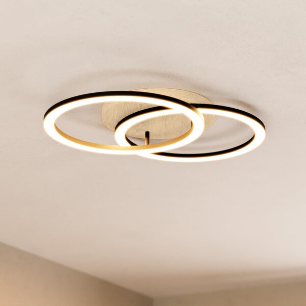 EGLO connect plafonieră LED inteligentă Lomaltas-Z, 58 cm, 4400 lm, reglabil, Negru, Camera de zi / sufragerie, Metal, Modern