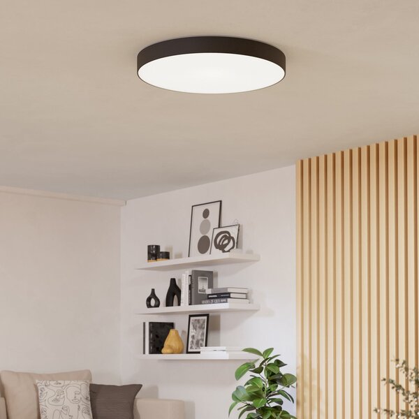 EGLO connect plafonieră LED inteligentă Gallizzi-Z, negru, Ø69cm, reglabil, Negru, Camera de zi / sufragerie, Plastic, Modern