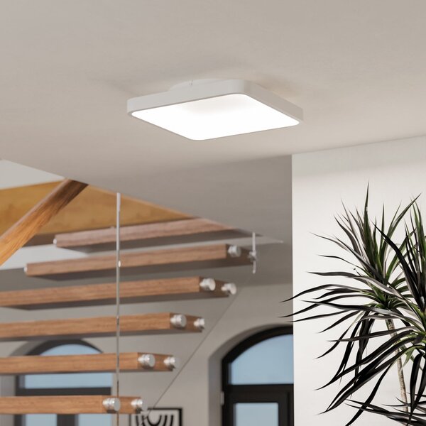 EGLO connect plafonieră LED inteligentă Loretello-Z, unghiulară, albă, reglabil, Alb, Camera de zi / sufragerie, Metal, Modern