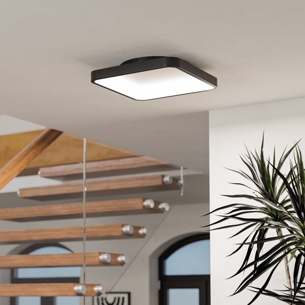 EGLO connect plafonieră LED inteligentă Loretello-Z, unghiulară, negru, reglabil, Negru, Camera de zi / sufragerie, Metal, Modern