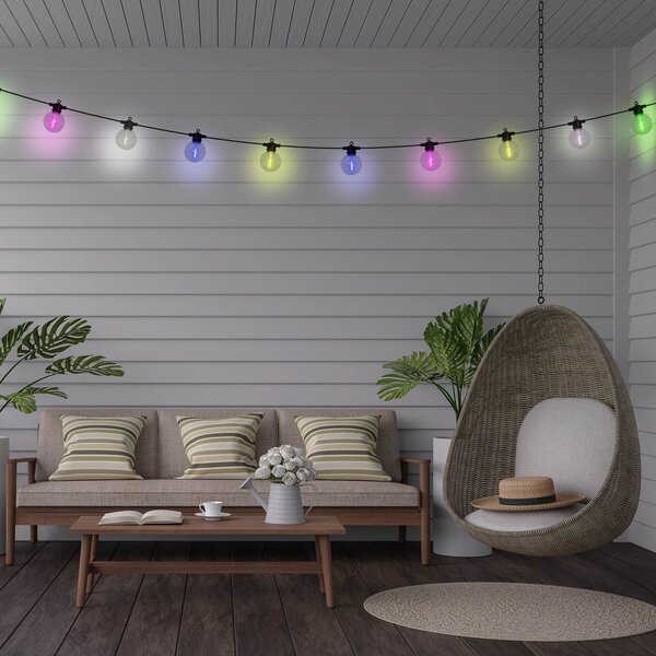 Näve Ghirlandă luminoasă solară cu LED-uri CADENA, RGB, negru, 10 becuri, 5 m, reglabil, Negru, Plastic, Viața tânără