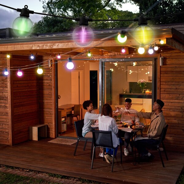 Näve Ghirlandă luminoasă solară cu LED-uri CADENA, RGB, negru, 10 becuri, 5 m, reglabil, Negru, Plastic, Viața tânără