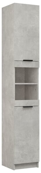 Dulap de baie, gri beton, 32x34x188,5 cm, lemn compozit