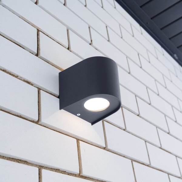 Näve Lampă LED pentru exterior ALECTO, negru, înălțime 10 cm, IP54 sus/jos, Negru, Metal, Modern